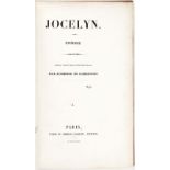 LAMARTINE (Alphonse de). Jocelyn.&nbsp	Paris	&nbsp	Furne et Charles Gosselin	 1836.&nbsp	2 vol. in-