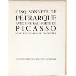 PICASSO (Pablo). Cinq sonnets de Pétrarque avec une eau-forte de Picasso et les explications du