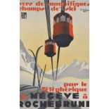 René Michaud (XXe s.)	 "Mégève"	1953	 affiche	 lithographie couleur	 98x62	5 cmHistorique: Vente