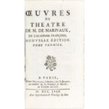 MARIVAUX. 2 ouvrages en 11 vol. in-12 reliés plein veau blond. 1) Oeuvres de théâtre de M. de