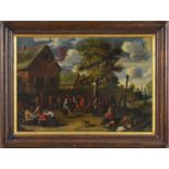 Ecole hollandaise	 Kermesse de village	 huile sur toile	 porte un monogramme T	81	5x117	5