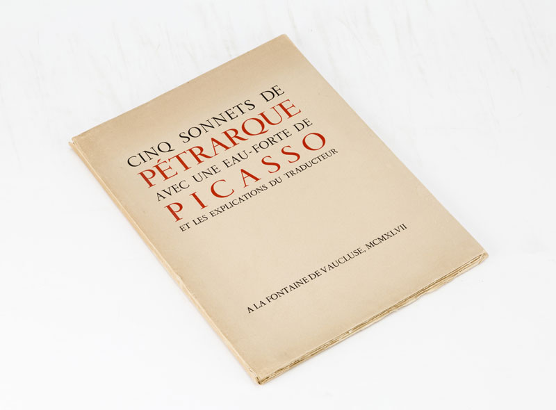 PICASSO (Pablo). Cinq sonnets de Pétrarque avec une eau-forte de Picasso et les explications du - Image 2 of 4