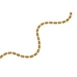 Bucherer	 collier années 1970 en or 750 texturé ponctué de perles de culture blanches	 signé