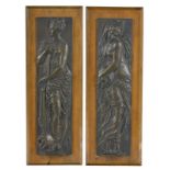 Jean Goujon (actif depuis 1540 -1565/68) d'après	 paire de plaques en bronze sculpté en bas-
