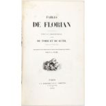 [FABLES]. 2 ouvrages de Fables illustrées en 2 vol. in-8°. 1) Fables de Florian illustrées par J.-J.