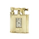 Dunhill, Cartier, et Movado, briquet montre combiné en or 750 et 585Signé Cartier sur le cadran,