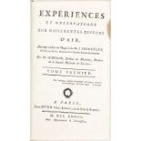 PRIESTLEY (Joseph). Expériences et observations sur différentes espèces d'air.&nbsp	Traduit de l'