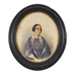 Johann Friedrich Dietler (1804-1874)	 Portraits de Julie	 Ernestine	 et Odile Couvreu	 lot de 3