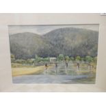 A signed watercolour - Kelvedon Swansea Tasmania, mounted, framed and glazed - 9in. x 13in.