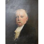 Oils on canvas - Head and shoulders portrait of a gentleman in a black coat and white ruffled shirt