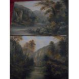 G. Willis-Pryce 1913.  A pair of signed oils on canvas - River scenes with trees, mountains in the