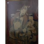 A Chinese silkwork picture of sages, framed and glazed – 45 1/2in. x 30 1/2in.