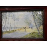 Russian Impressionist School.  Signed Sofronoff.  Figures and boats on the beach possibly Ceylon