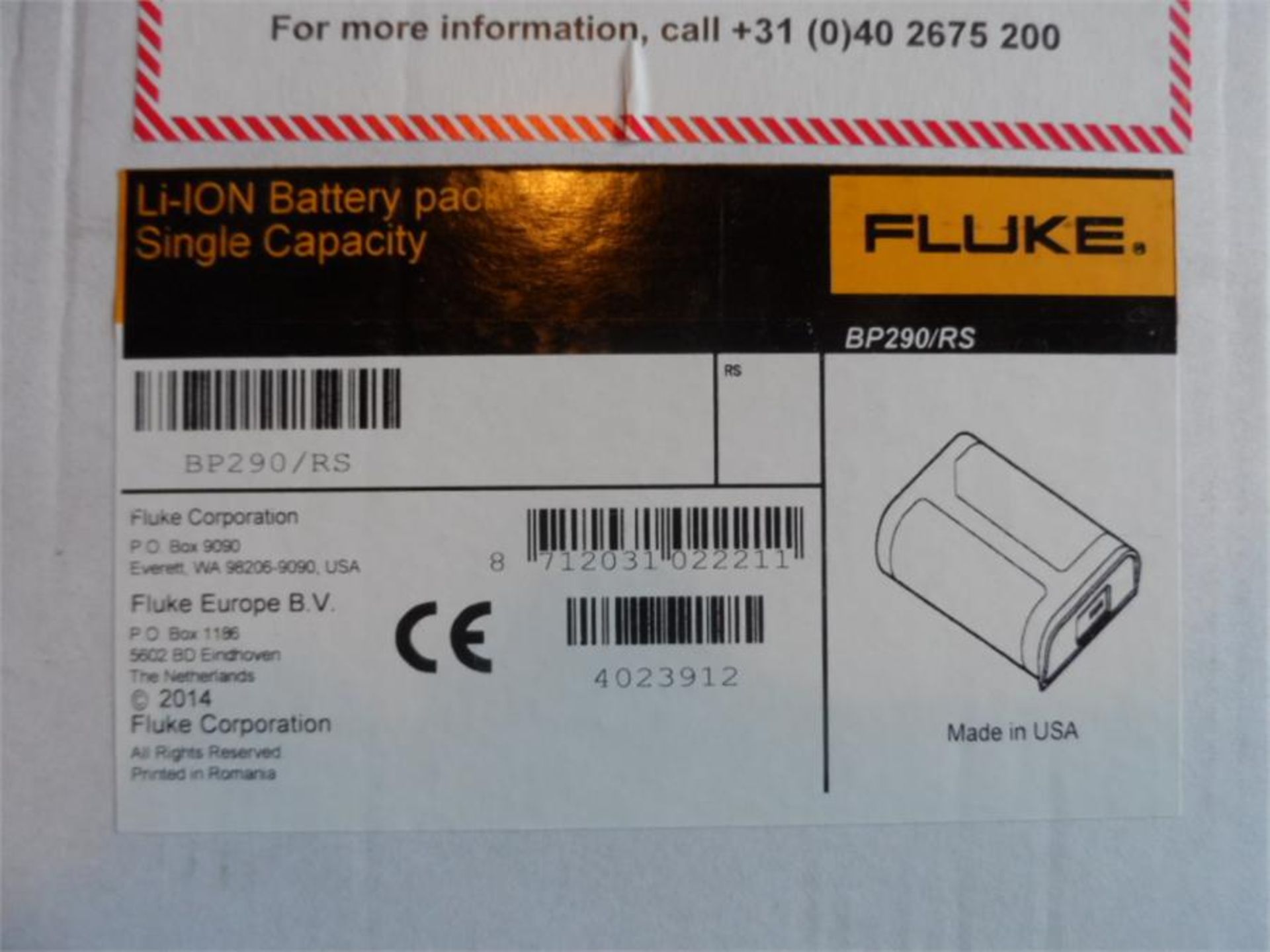 Fluke BP290 Li-Ion Rechargeable Battery BP290 - Image 3 of 3