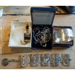 Lot of Silver Jewellery and Gold Plated Bangle