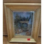 "Brig O'Ness" Aboyne 1907 by Elspeth Robb Aberdeen.
The Frame measures 17 1/2" x 15" with the