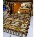 Antique Anglo-Indian Ivory and Mosiac Work Box (27cmx19cmx9cm) (condition report-pieces of Mosiac