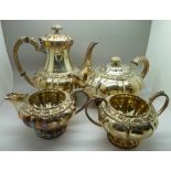 A four piece plated Britannia metal tea