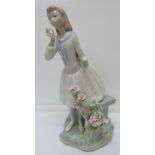 A Lladro figure of a girl, height 28cm,