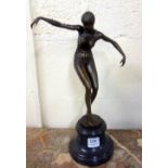 A reproduction Art Deco style bronze fig