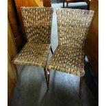 A pair of rush seated chairs