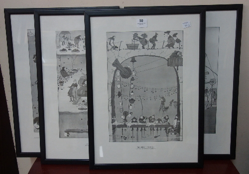 A set of four W. Heath Robinson prints