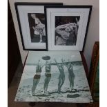 A pair of Marilyn Monroe prints and anot