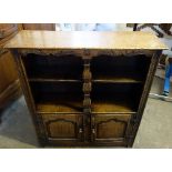 An Ipswich style oak open bookcase