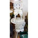 A cast aluminium circular garden table a