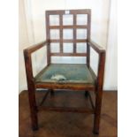 A Cotswolds School child's oak armchair