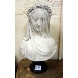 An Italian style bust of a veiled lady