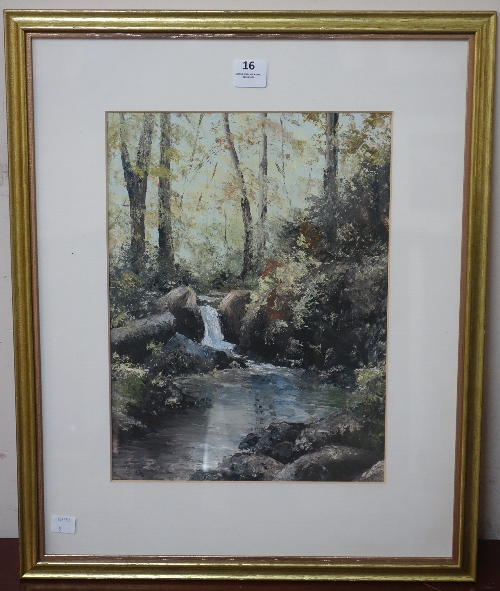 R.E. White, river landscape, oil, framed