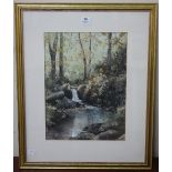 R.E. White, river landscape, oil, framed