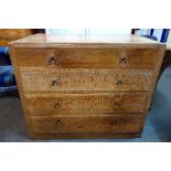 An Art Deco oak chest of drawers