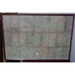 A map of Warwickshire, framed