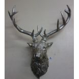 A silvered stag's head