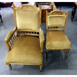 A Victorian mahogany armchair and a sing