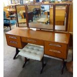 A G-Plan teak dressing table and stool