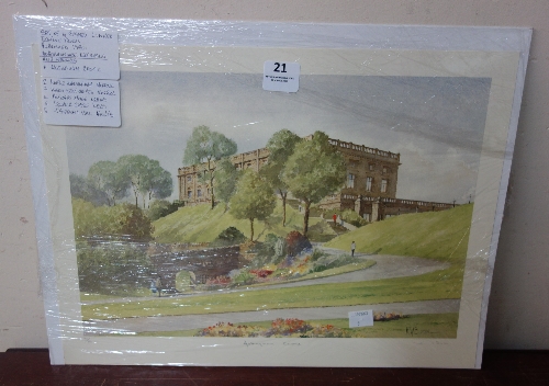 Six K.W. Burton signed limited edition prints, Nottingham Castle, unframed