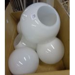 Six opaline glass light shades