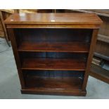 A Victorian walnut and pine open bookcase