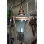 A Victorian style copper lantern