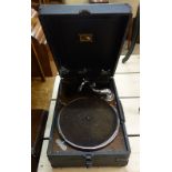 An HMV model 102C portable gramophone