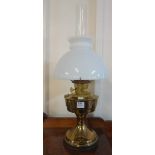 A brass oil lamp