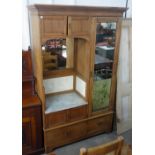 An Edward VII satin birch wardrobe