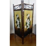 A Victorian bamboo folding screen