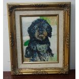 A portrait of a Cyprus poodle, oil on panel, framed