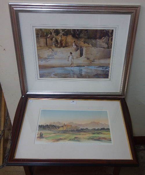 A Sir William Russell Flint print and a Charles, H.R.H. The Prince of Wales print, framed