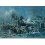 A Terence Cuneo signed locomotive print, framed