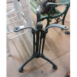 A cast iron table base